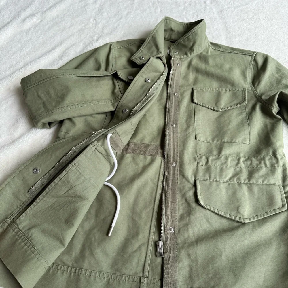 Everlane The Modern Utility Long Sleeve Zip Green Jacket S - Picture 9 of 14